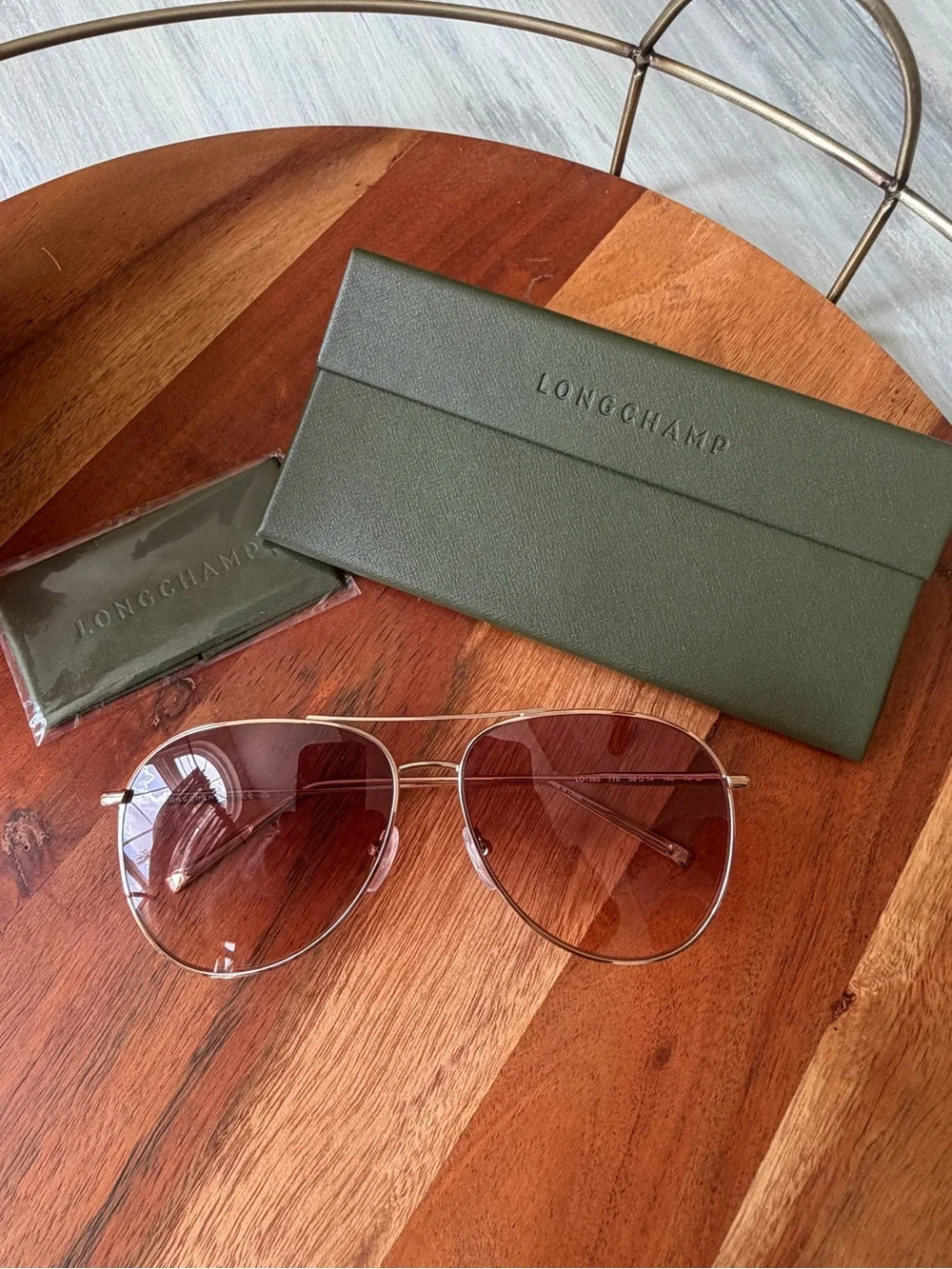 Longchamp Classic 59mm Gradient Aviator Sunglasses Brand new! Rose Gold